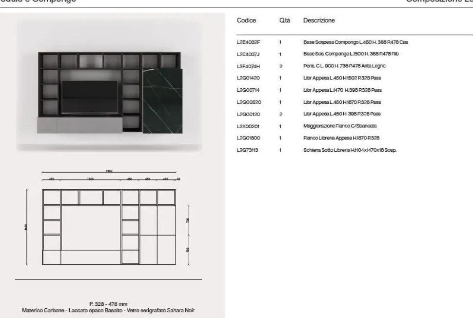 Composizione per il living modello Orme day 23 di Orme a prezzo scontato