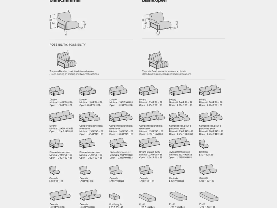 Divano Blank minimal Samoa: con uno SCONTO ESCLUSIVO del 35%