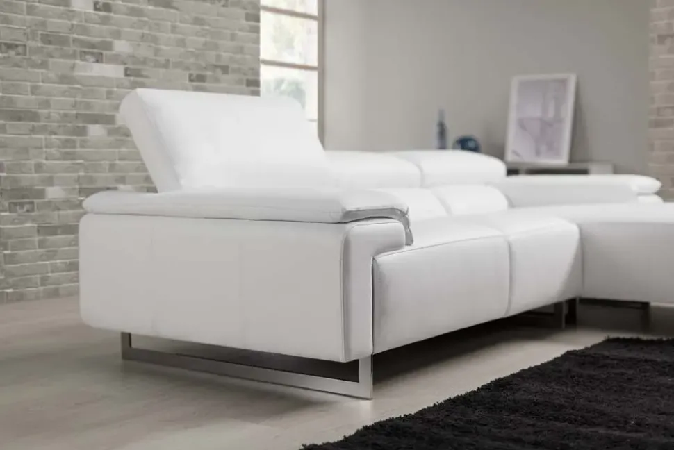 Divano con penisola in Ecopelle Artigianale a prezzo scontato