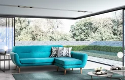 Divano con penisola in Tessuto Collezione esclusiva a prezzo ribassato