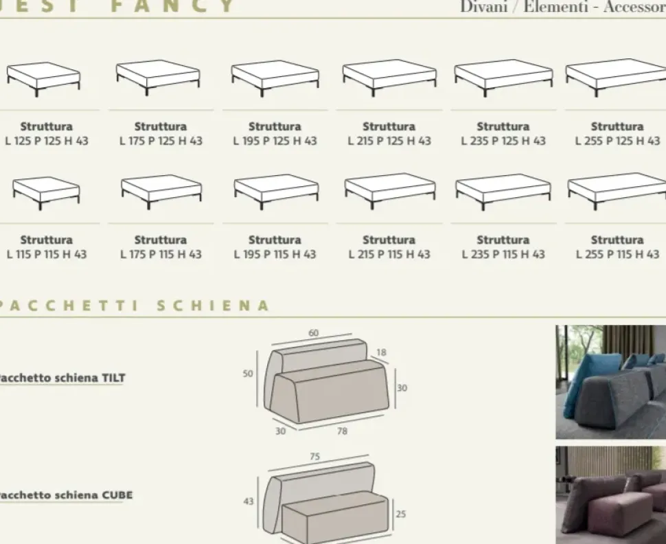 Divano con penisola in Tessuto Jest fancy Samoa