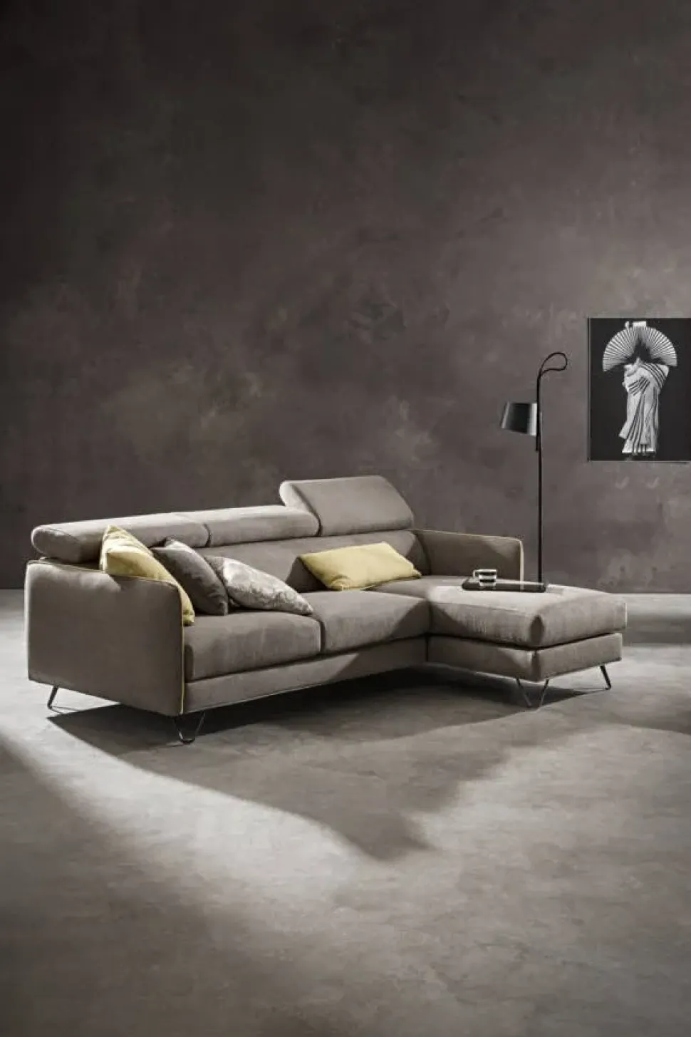 Divano con penisola in Tessuto Samoa a prezzo ribassato