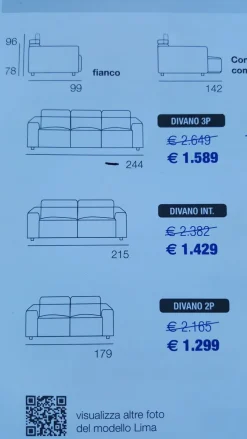 Divano Con penisola Lima Salvetti a 1429€