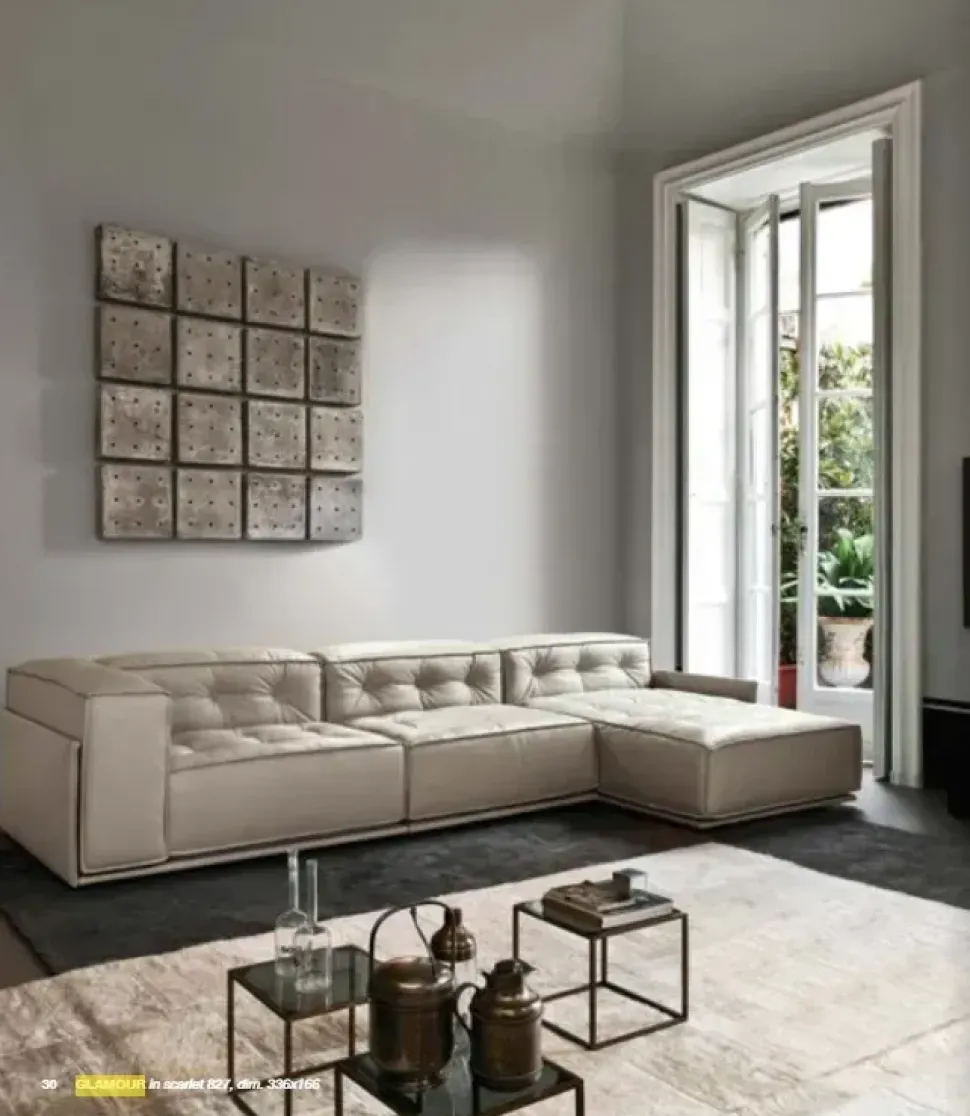 Divano Con penisola modello Glamour di Doimo salotti con forte sconto