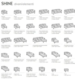 Divano con penisola Shine Samoa in Tessuto a 2590€