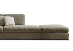 Divano con penisola tessuto modello Oxford regular di Rosini