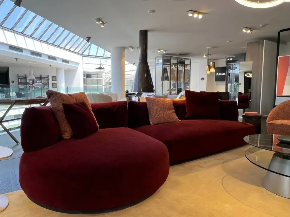 Divano Con penisola tessuto modello Ethia di Desirèe