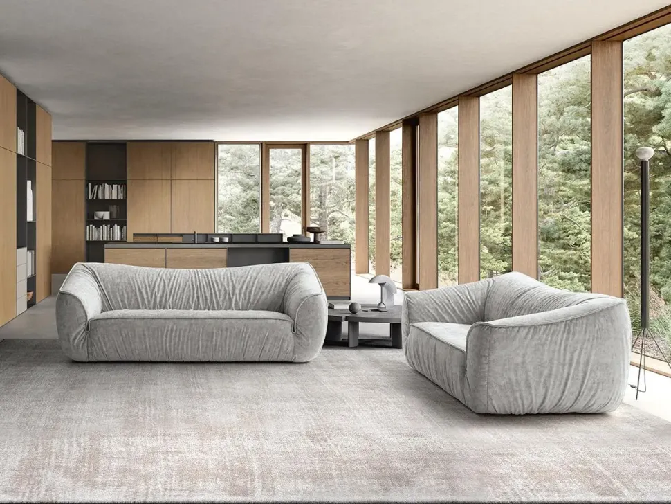 Divano Float tessuto in poliuretano Felis a prezzo scontato