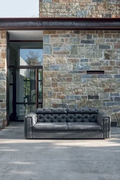 DIVANO IN PELLE NABUK LUSSO