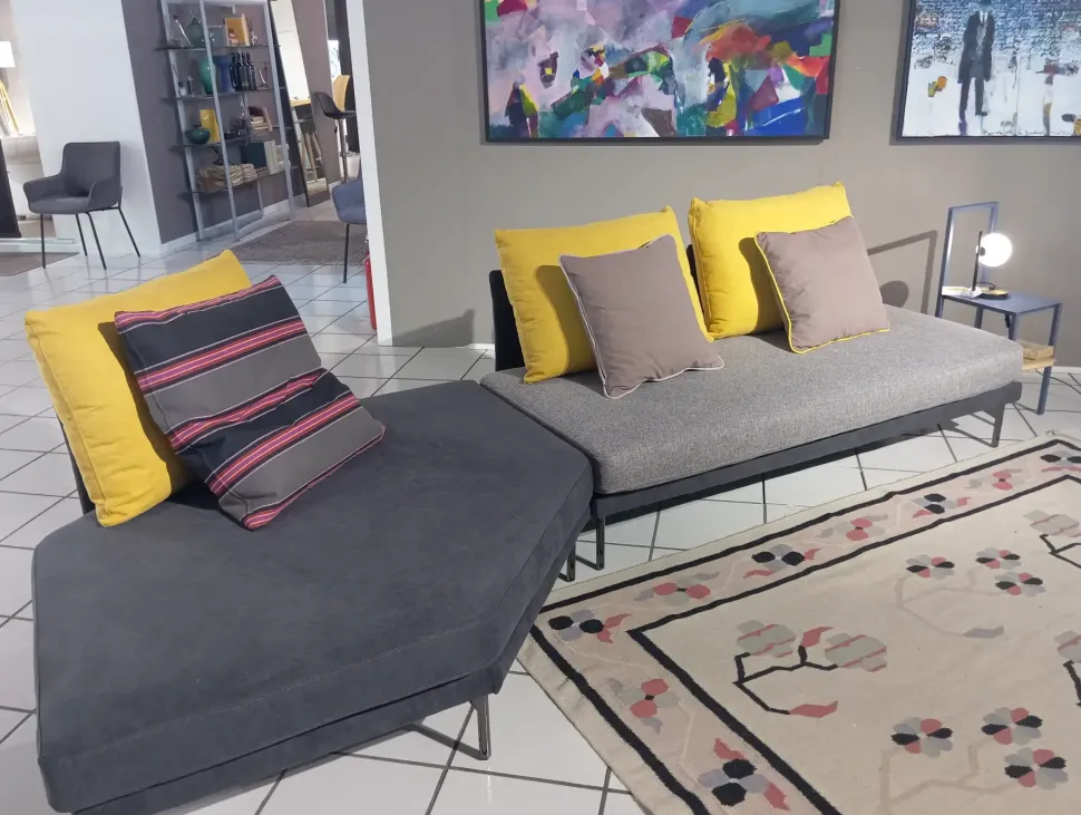 Divano Isla tessuto in poliuretano Samoa in Offerta Outlet