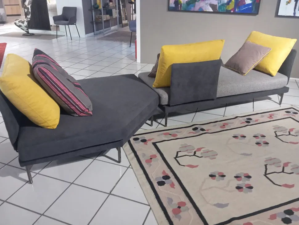 Divano Isla tessuto in poliuretano Samoa in Offerta Outlet