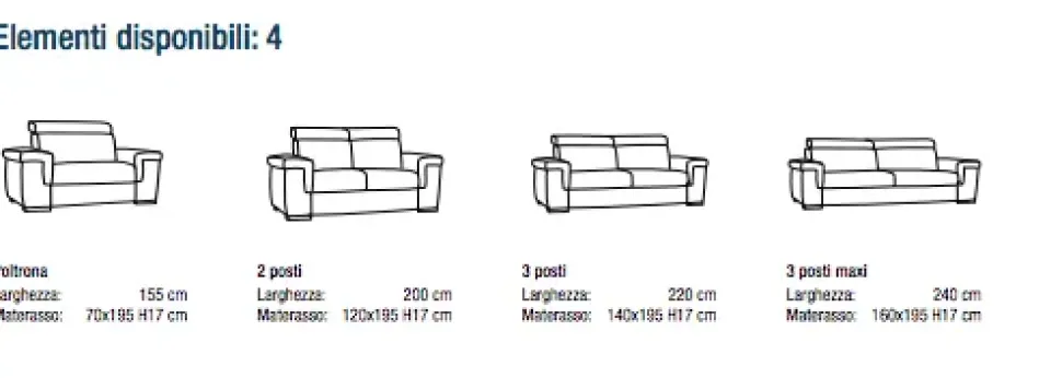 Divano Italia gm in Tessuto sfoderabile di Md work scontato 44%