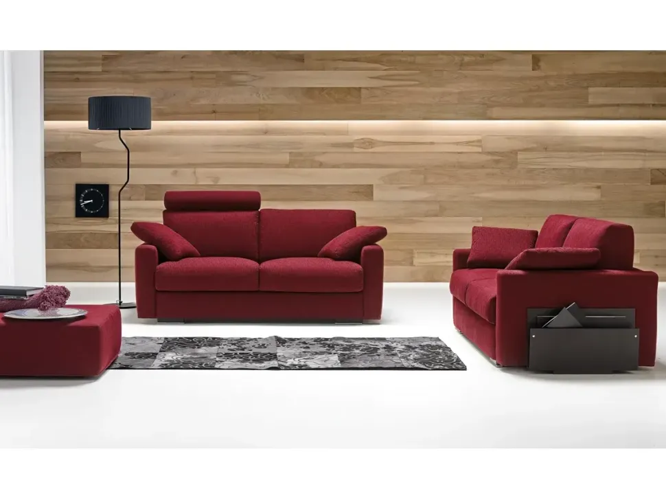 Divano Kendo tessuto in poliuretano Samoa in Offerta Outlet