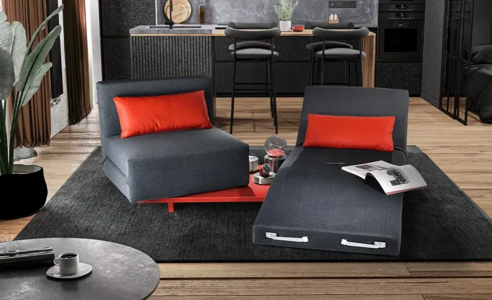 Divano letto dinamico componibile in Tessuto Artigianale a prezzo ribassato
