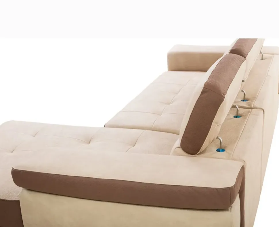 Divano letto Divano con letto e penisola contenitore vai colori Md work in Offerta Outlet