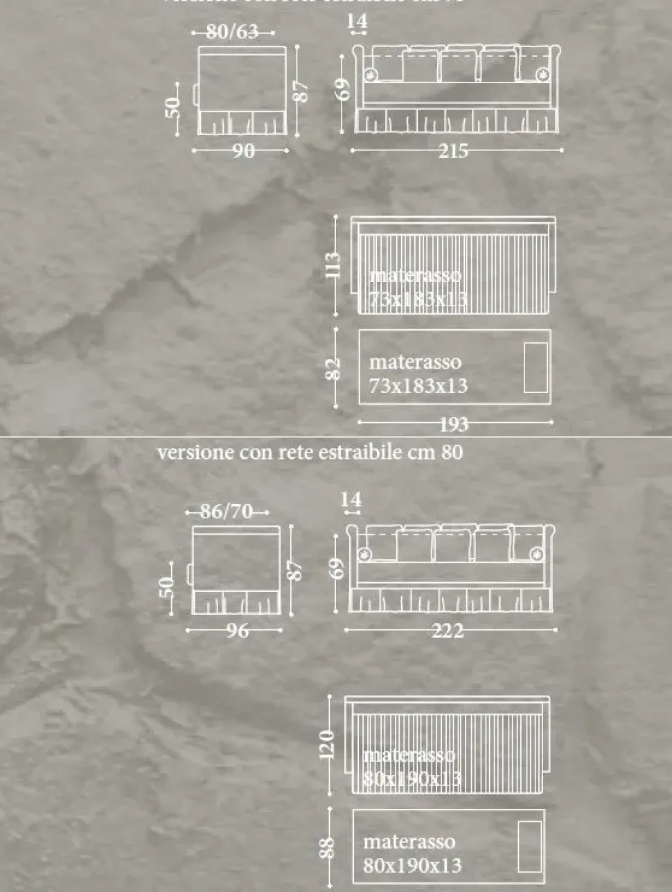 Divano letto Divano letto duchessa italiana Md work a prezzo scontato