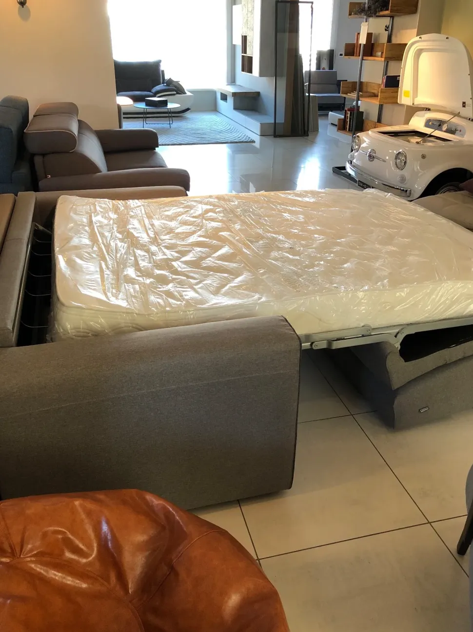 Divano letto in Tessuto Divano letto con materasso alto 20cm Artigianale