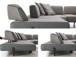 Divano Leyton outlet tessuto in poliuretano Diotti.com a prezzo Outlet