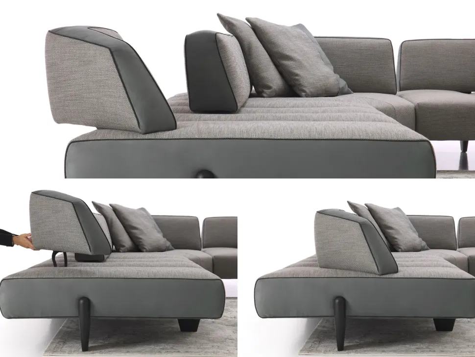 Divano Leyton outlet tessuto in poliuretano Diotti.com a prezzo Outlet