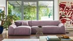 Divano mod. Venezia Md Work con penisola, piuma e cinghie elastiche a prezzo scontato!