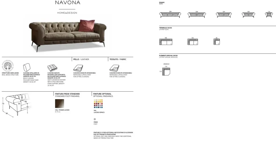 Divano Navona in Pelle Rosini a prezzo scontato