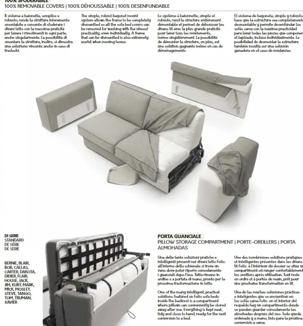 Divano Nixon in Tessuto Felis a prezzo ribassato