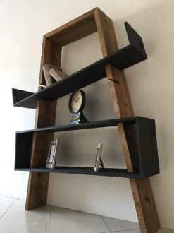 Libreria Dialma Brown in legno di pino vecchio modello 4508