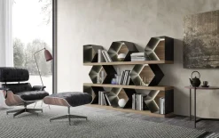 Libreria Esagono stile design Esagono di Mobilgam scontata