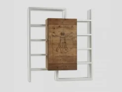 Libreria in stile design Dialma brown in legno Offerta Outlet