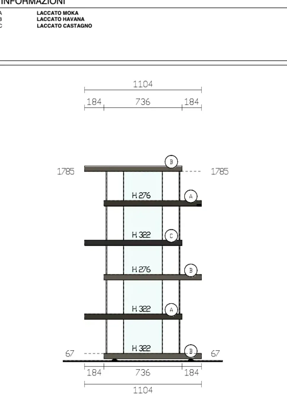 Libreria Lago in laccato opaco scontata -33%: scopri Air - versione 1462