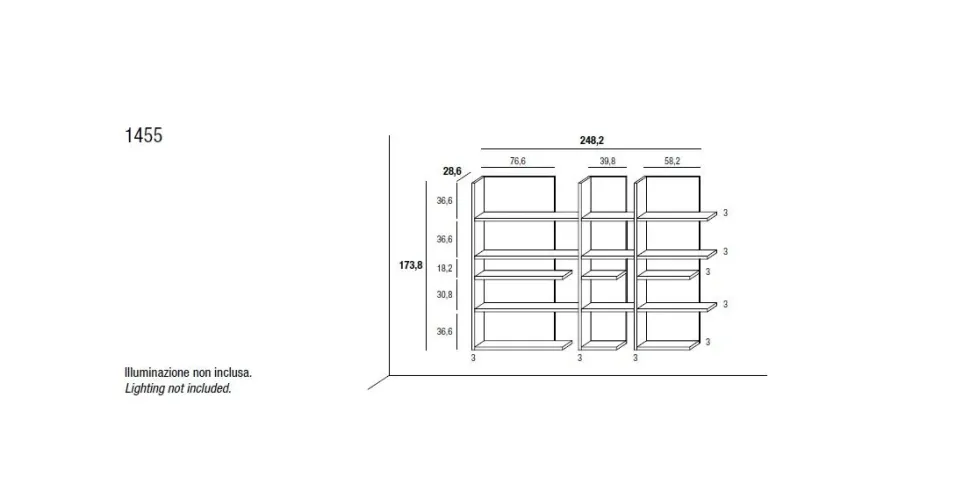 Libreria Lago in laccato opaco a prezzo Outlet: scopri Pentagram 1455
