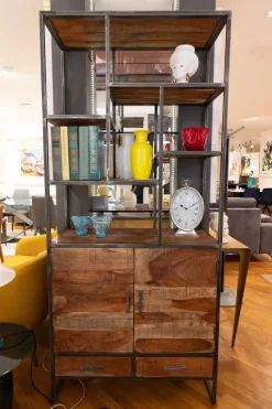 Libreria Libreria con contenitore e cassetti in legno massello in stile design di Artigianale in OFFERTA OUTLET