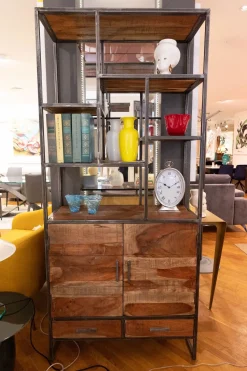 Libreria Libreria con contenitore e cassetti in legno massello in stile design di Artigianale in OFFERTA OUTLET