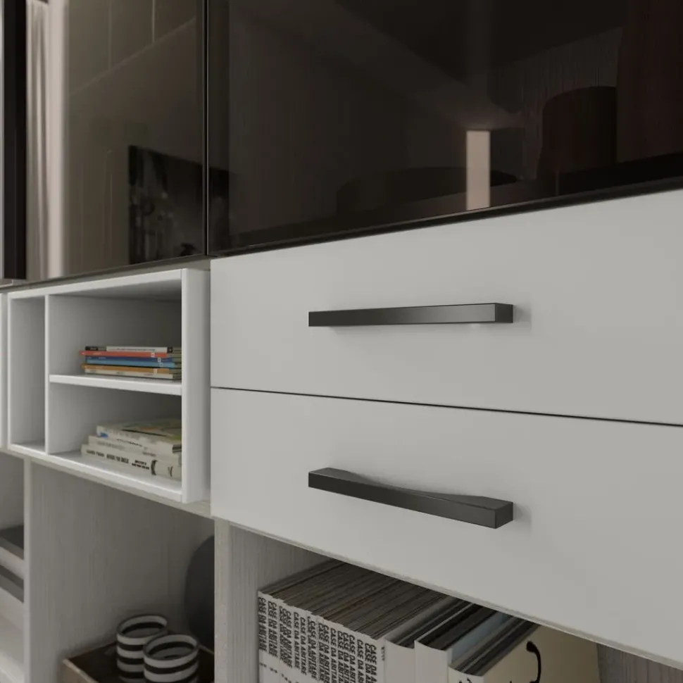 Libreria Living 553 in stile moderno di Giessegi in OFFERTA OUTLET