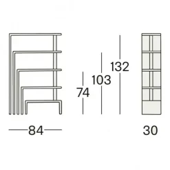 Libreria modello 712  joy 5 h cm 132  di Zanotta a prezzo riservato