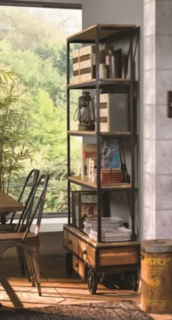 Libreria modello Libreria whell industrial con ruote in offerta   di Outlet etnico a prezzo Outlet