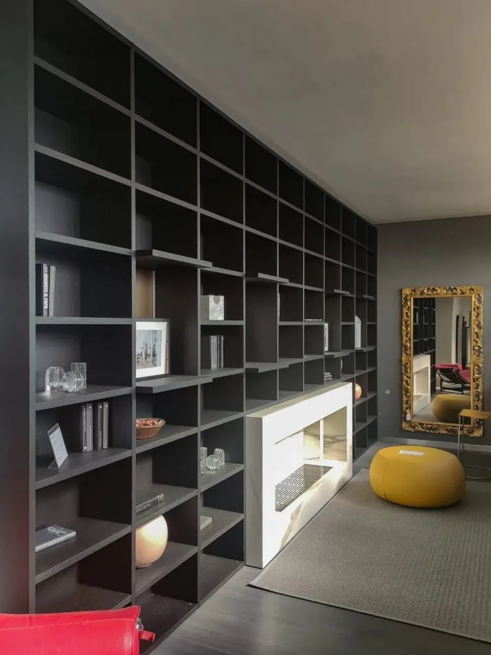 Libreria Modo rovere carbone in stile moderno di Sangiacomo in OFFERTA OUTLET