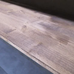 Libreria Outlet etnico in legno scontata -28%: scopri Libreria industriial con ante recicle e piani ossido cemento