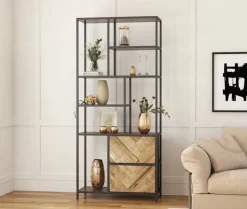 Libreria Outlet etnico in legno scontata -58%: scopri Libreria rennes natural con 2 cassetti