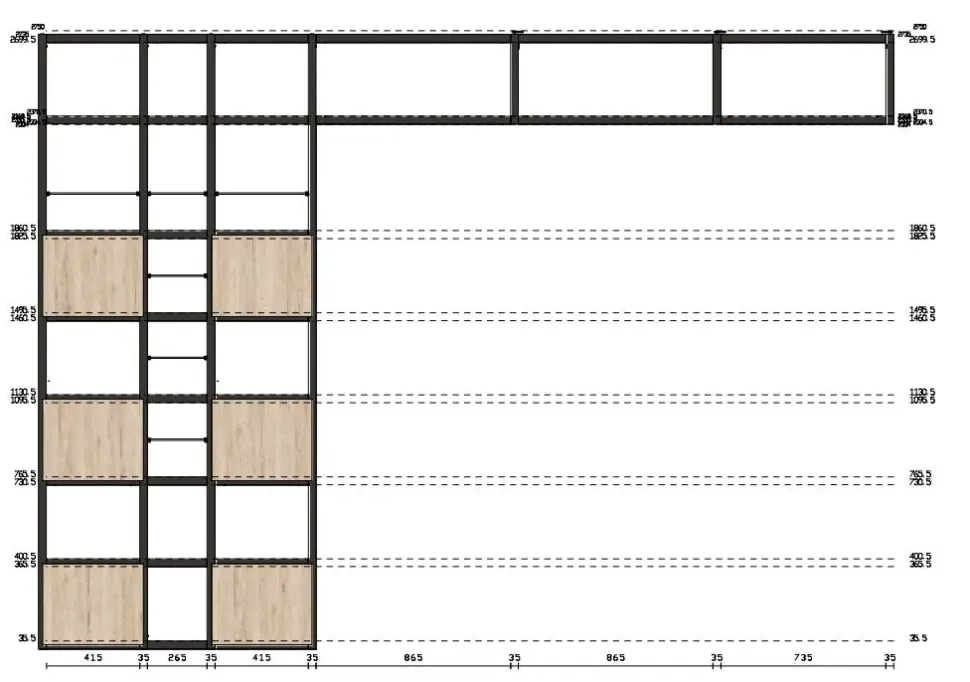 Libreria passante Scavolini in laminato opaco prezzo Outlet
