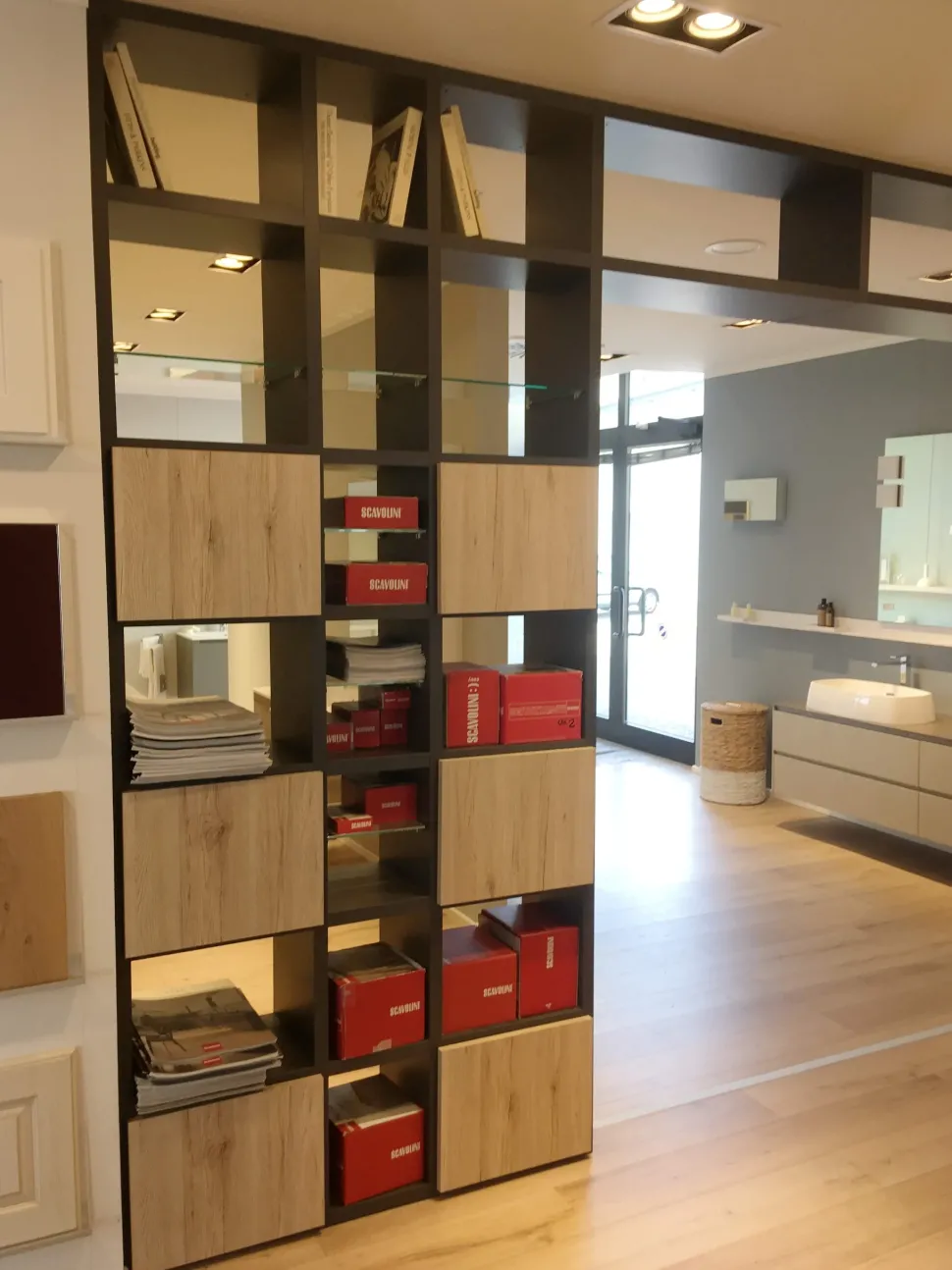 Libreria passante Scavolini in laminato opaco prezzo Outlet