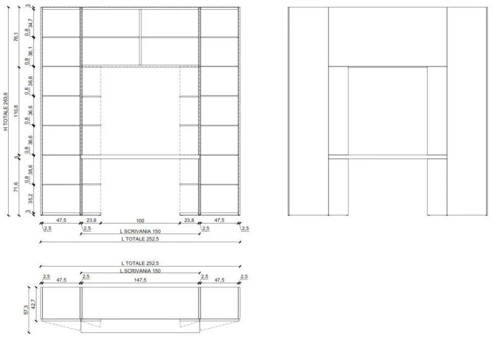 Libreria Roomy con scrivania stile moderno Roomy con scrivania di Caccaro in Offerta Outlet