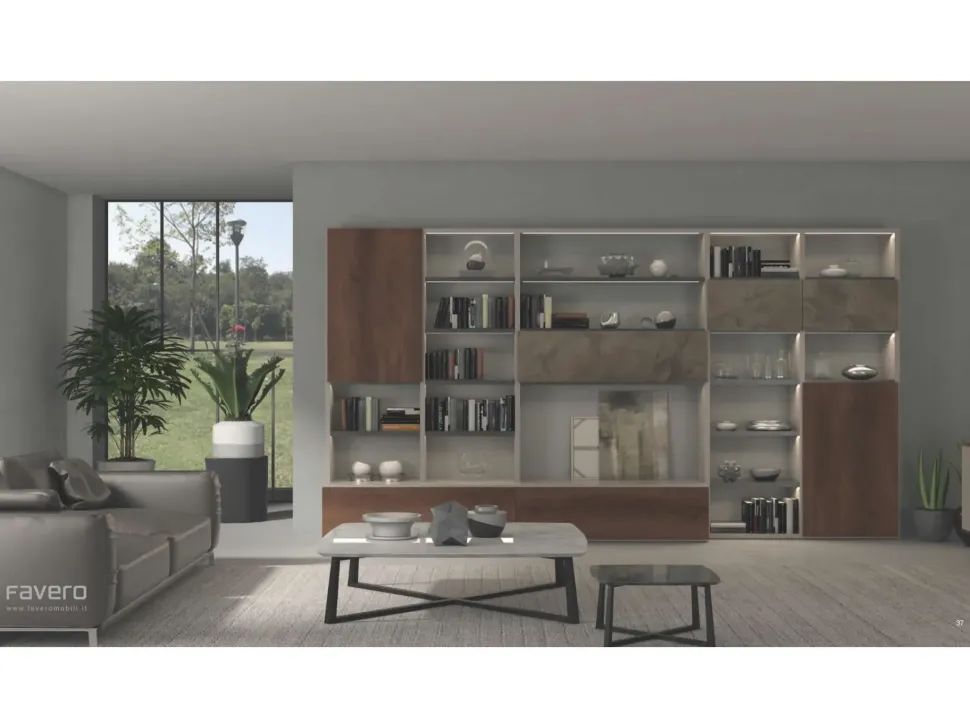 Libreria Social 7rf1401 stile moderno di Favero in offerta