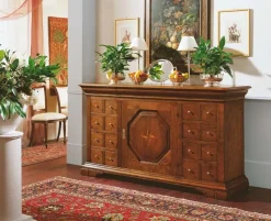 Madia Credenza in noce massello con cassettini in promo-sconto del 55% di Artigianale a prezzi outlet