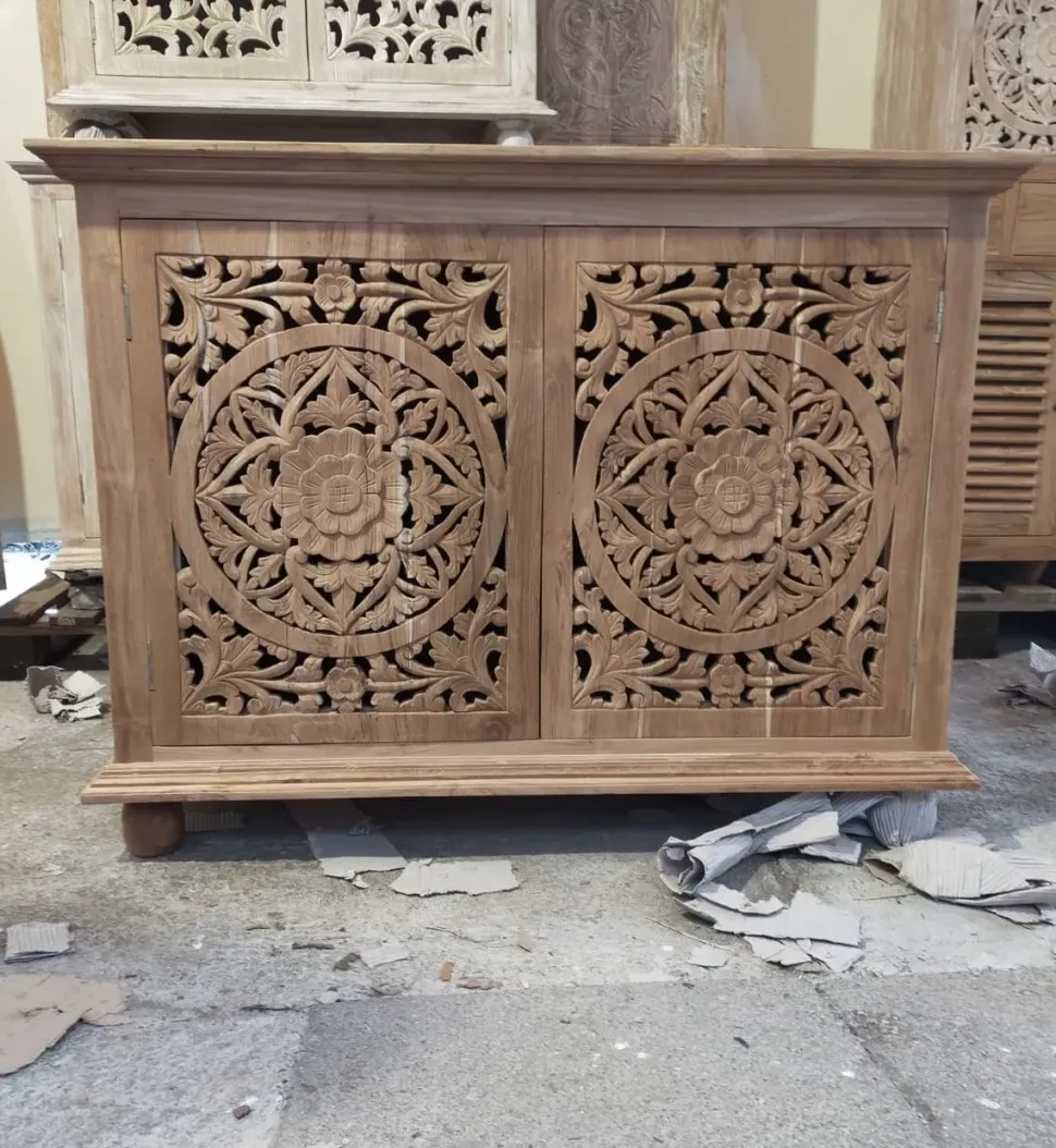 Madia Credenza oriente teak 120 di Outlet etnico in stile design scontata -30%