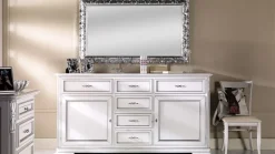 Madia in legno stile classico Mobile-credenza laccato con profili argento scontato del 40% Artigianale