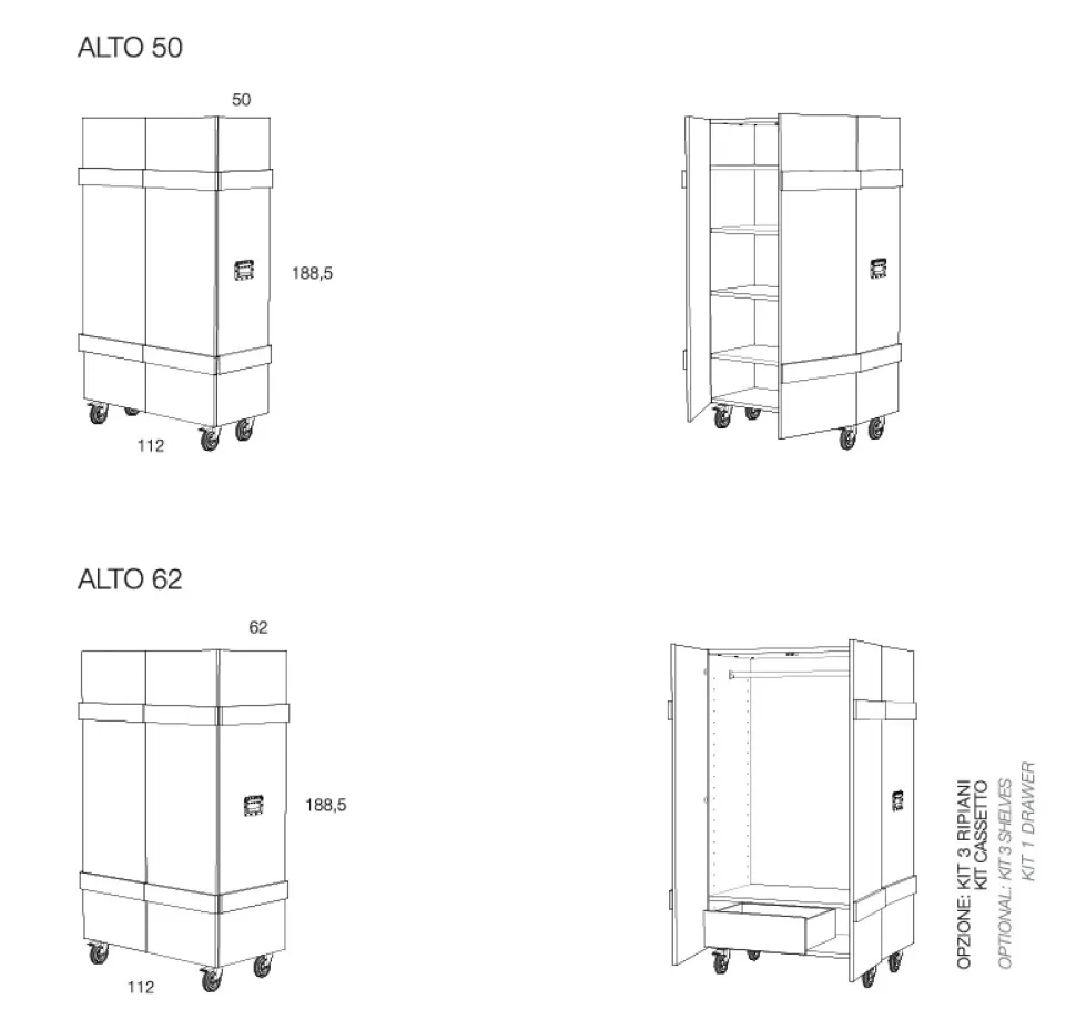 Madia in stile design Alto di Minotti italia scontata