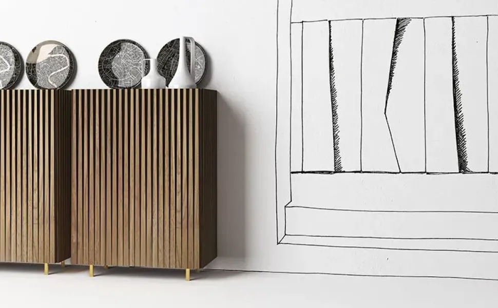 Madia in stile design Dorotea di Minotti italia in offerta