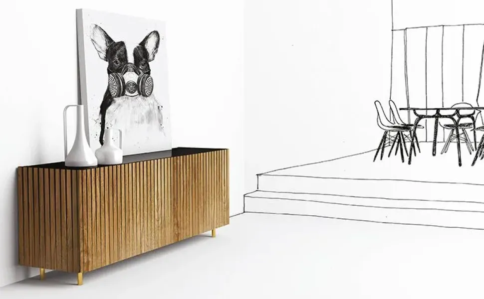 Madia in stile design Dorotea di Minotti italia in offerta