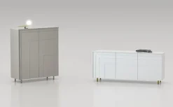 Madia in stile design Gessolina con piedini di Minotti italia in offerta